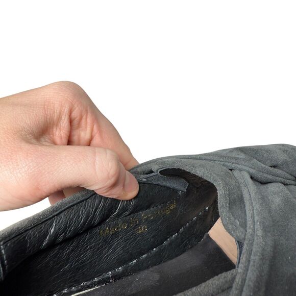 Maje Grey Suede Leather Knotted Slip On Platform Sneaker Capsole Women 40 US 9.5 - Picture 8 of 8